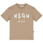 Beige & White Logo T-Shirt, 5, hi-res