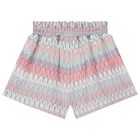 Girls Pink & Blue Crochet Knitted Shorts, 1, hi-res