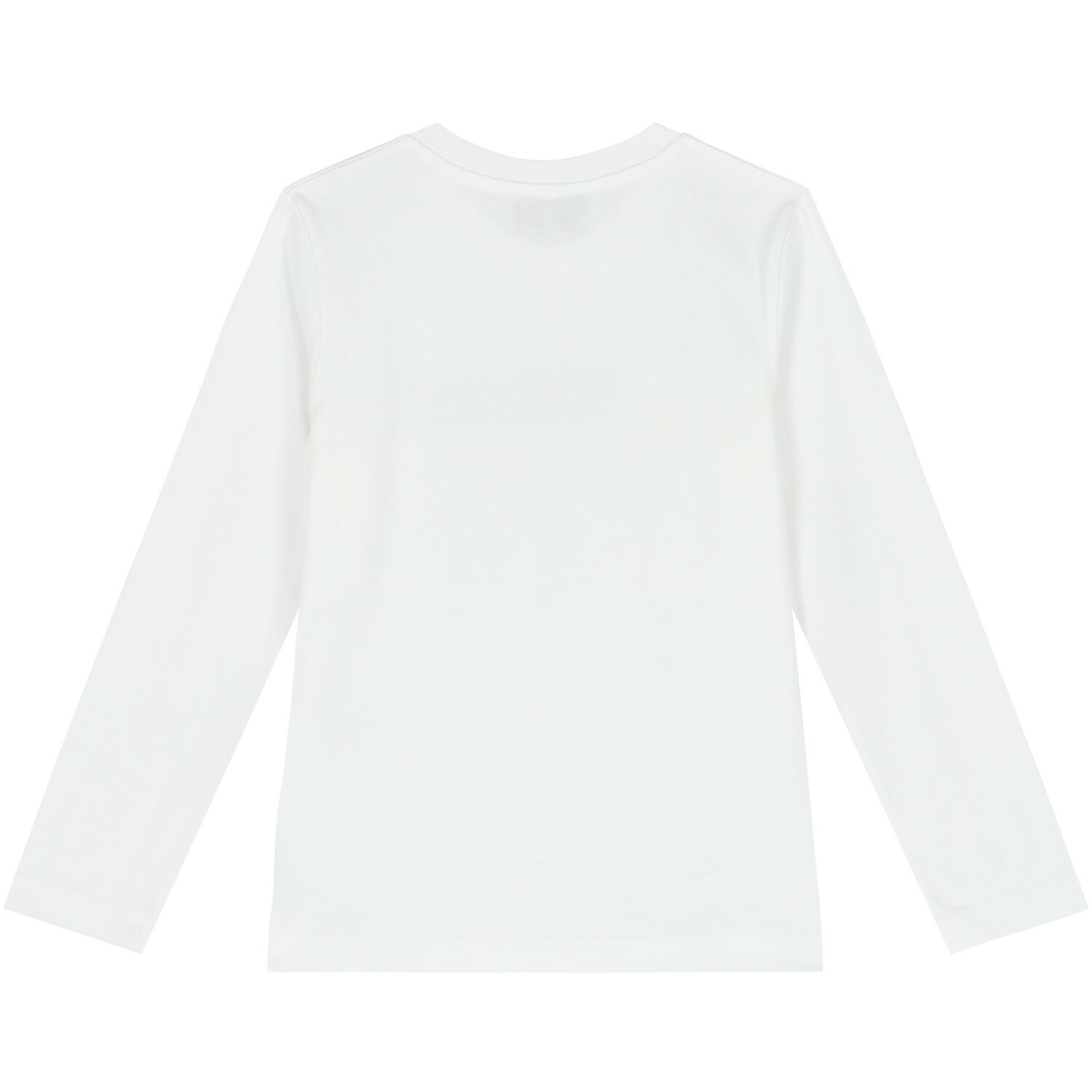 White Teddy Bear Logo Long Sleeve Top, 1, hi-res