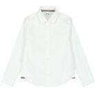 Boys White Logo Shirt, 1, hi-res