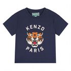 Younger Navy Blue Tiger Logo T-Shirt, 1, hi-res