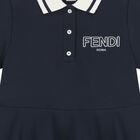 Girls Navy Blue Logo Polo Dress, 1, hi-res