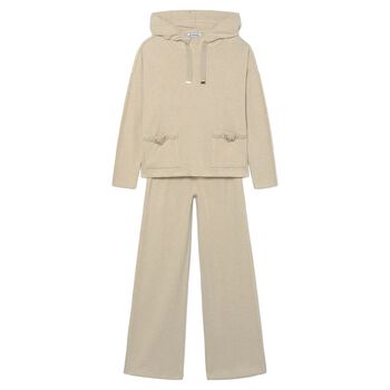 Girls Beige Trousers Set