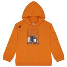Boys Orange Hooded Top, 1, hi-res