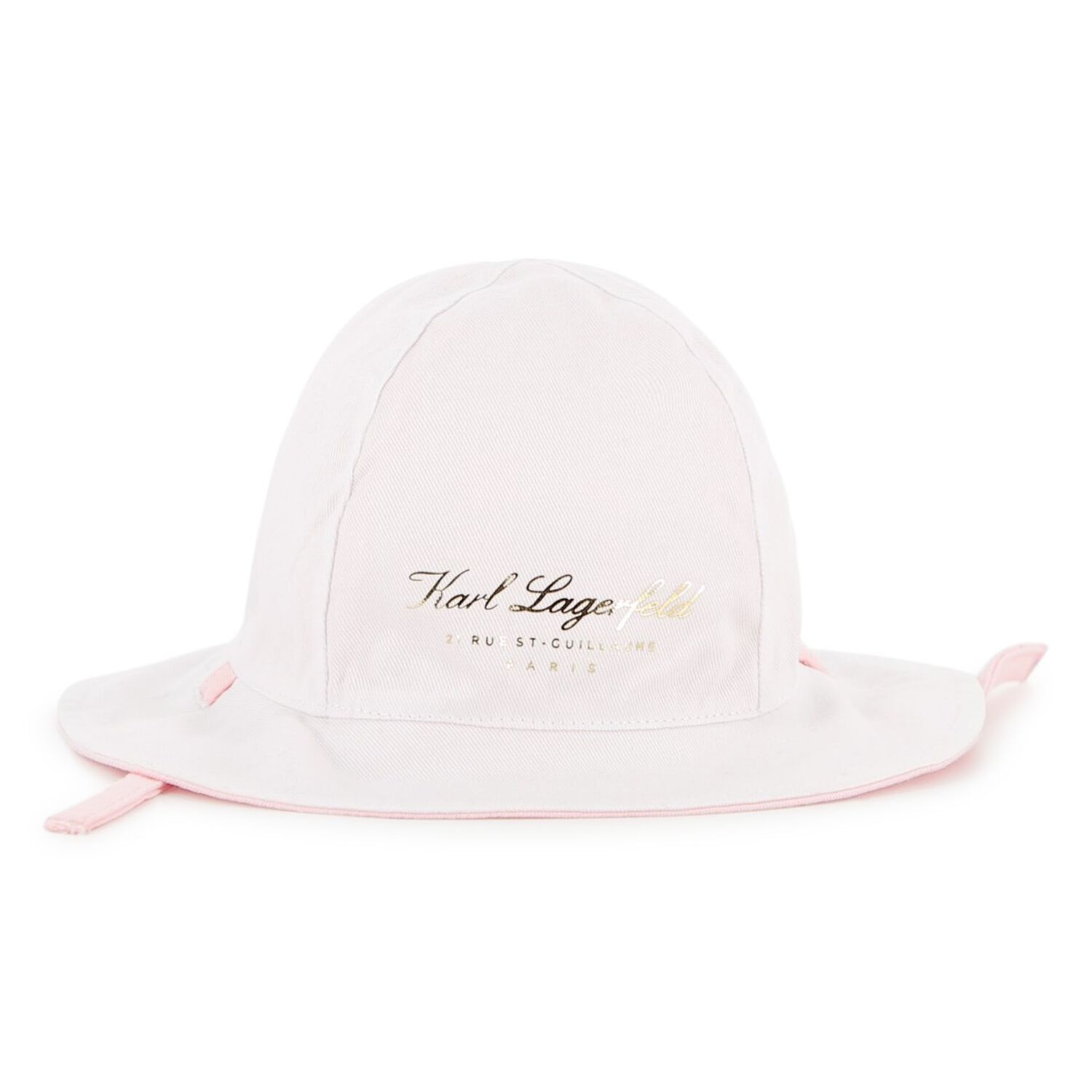 Baby Girls Pink & White Logo Reversible Logo Hat, 1, hi-res