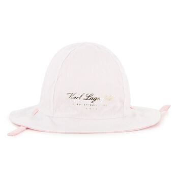 Baby Girls Pink & White Logo Reversible Logo Hat