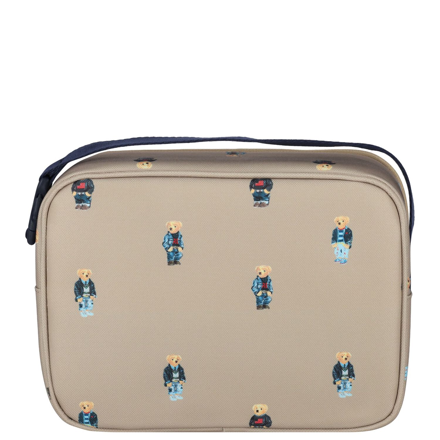Boys Beige Polo Bear Logo Lunch Bag ( 23cm ), 1, hi-res