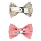 Girls Gold & Pink Hairclips ( 2-Pack ), 1, hi-res