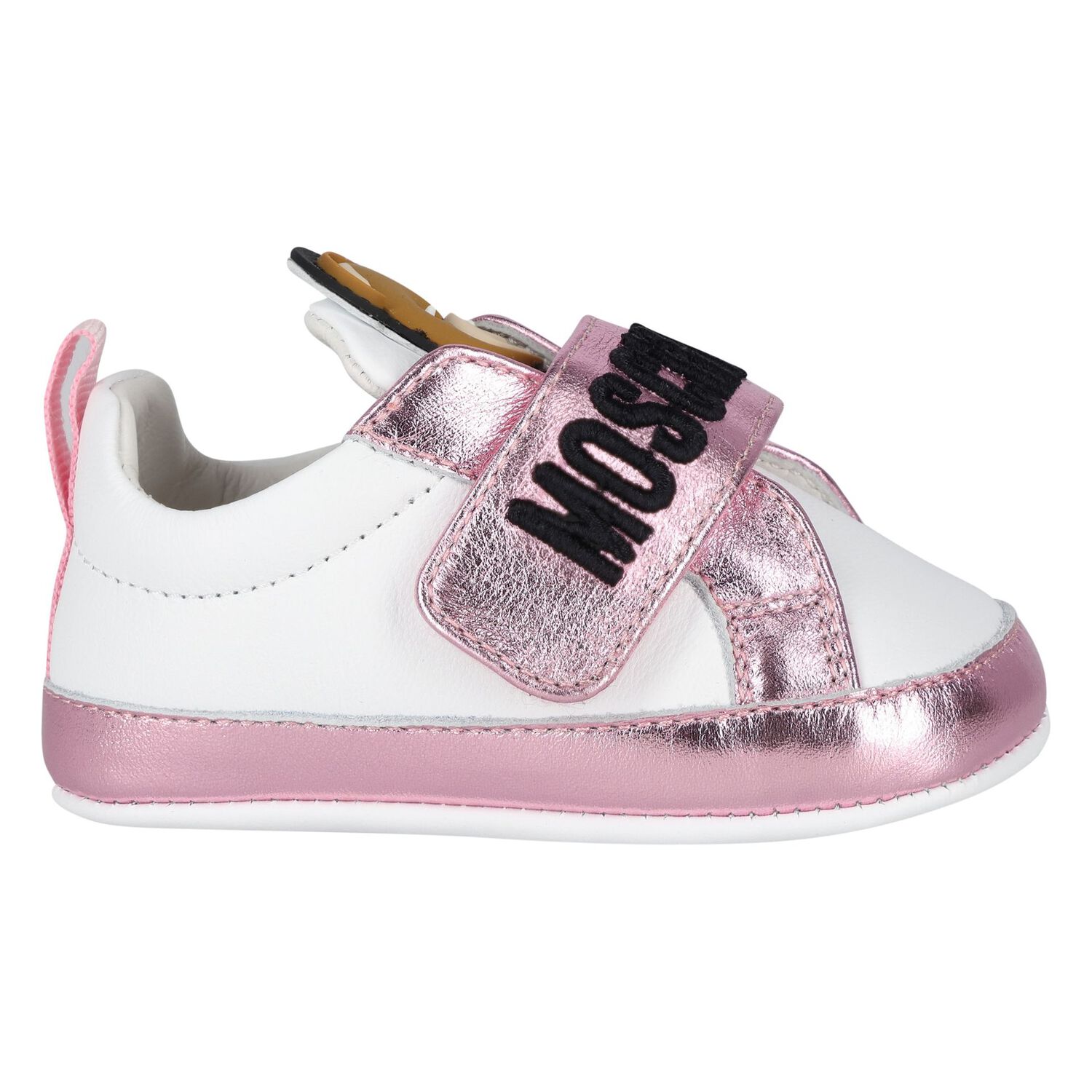 Baby Girls Pink & White Teddy Bear Pre Walker Shoes, 1, hi-res image number null