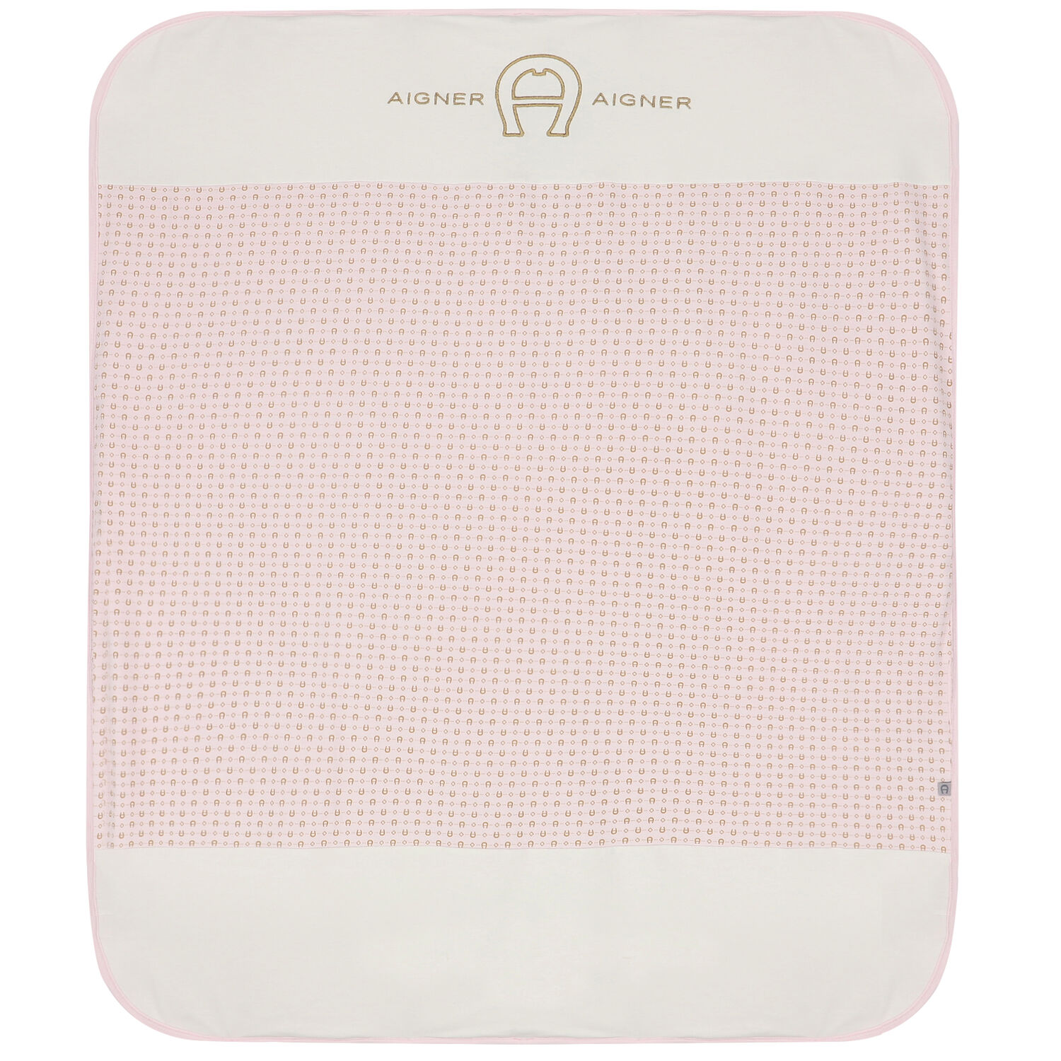 Pink, Ivory & Gold Logo Baby Blanket, 3, hi-res image number null