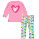 Girls Pink & Blue Heart Leggings Set, 1, hi-res