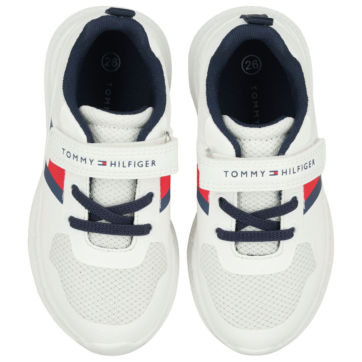 Boys White Logo Trainers, 1, hi-res