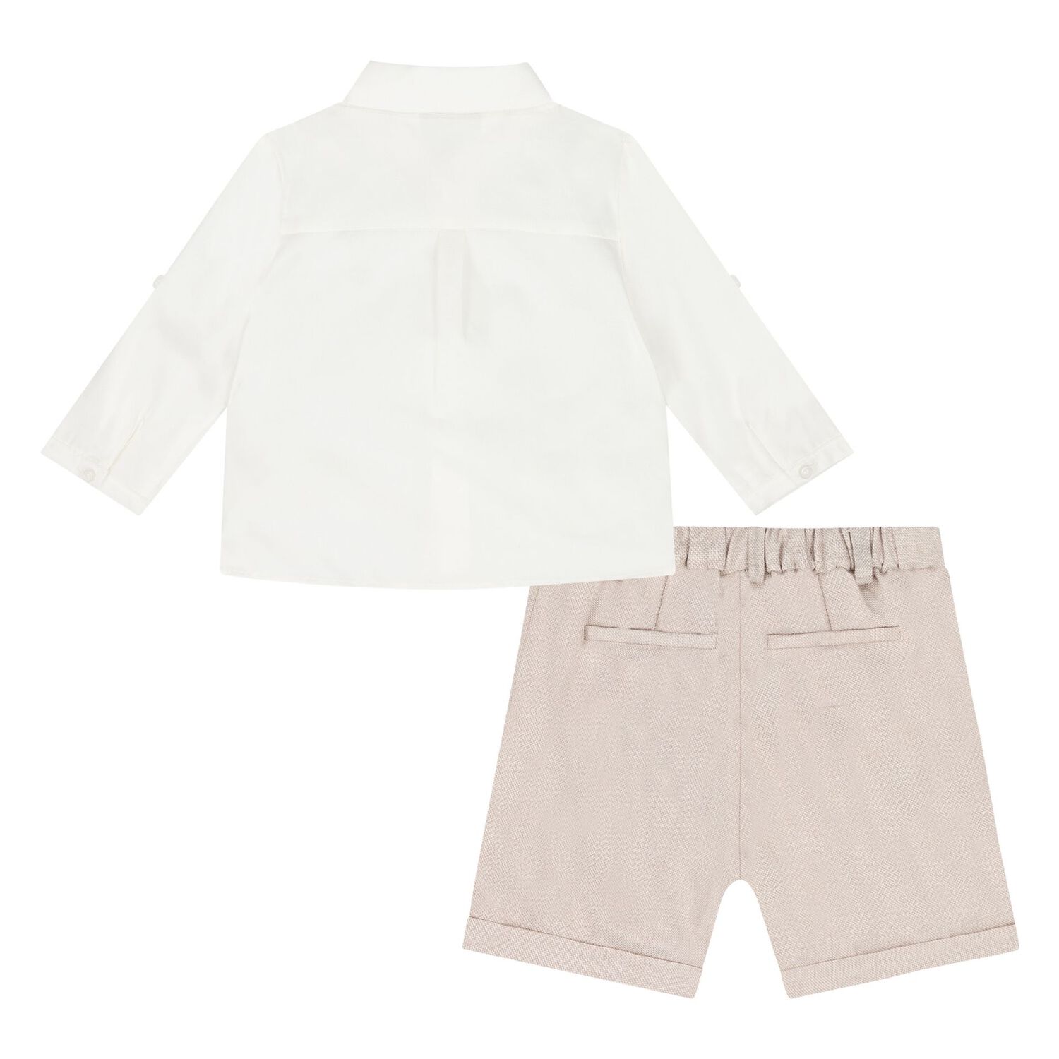 Baby Boys Beige Shorts Set, 2, hi-res