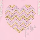 Girls Pink & White Heart Skirt Set, 1, hi-res