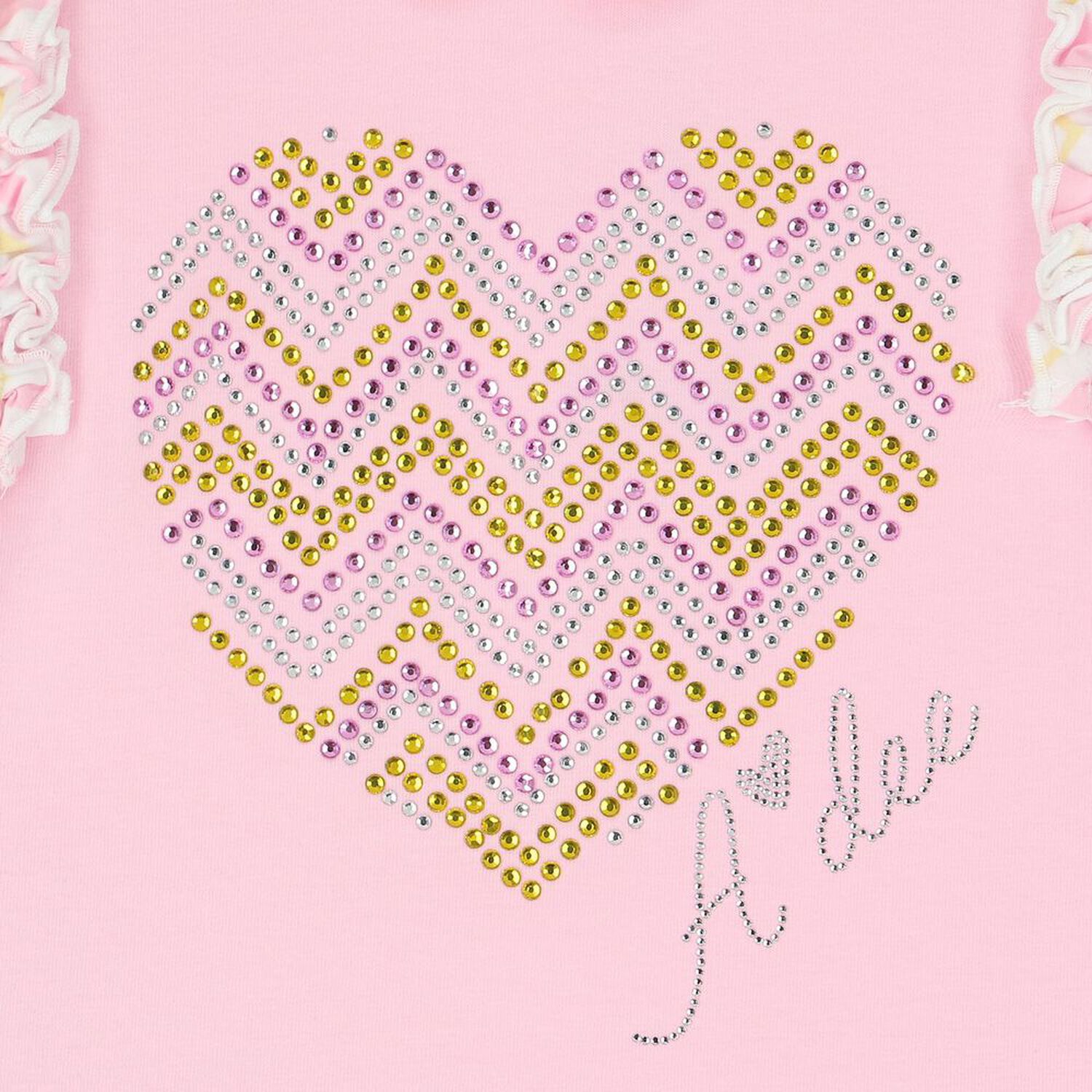 Girls Pink & White Heart Skirt Set, 1, hi-res