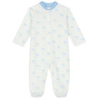 Baby Boys Ivory & Blue Horse Babygrow, 2, hi-res