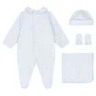 Baby Boys Blue Teddy Bear Babygrow Gift Set, 3, hi-res