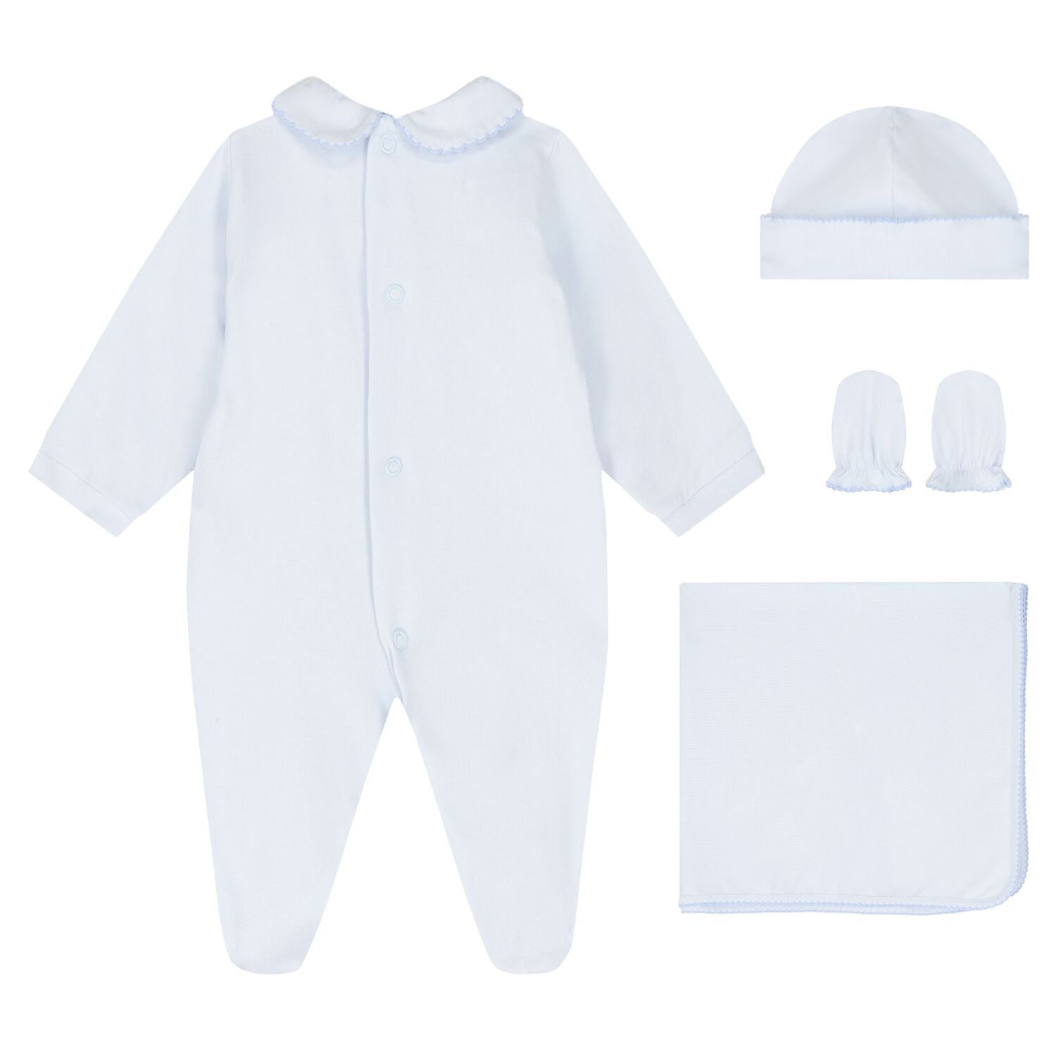 Baby Boys Blue Teddy Bear Babygrow Gift Set, 3, hi-res