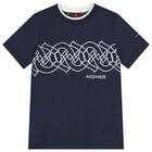 Boys Navy Blue Logo T-Shirt, 2, hi-res