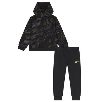 Boys Black Logo Tracksuit