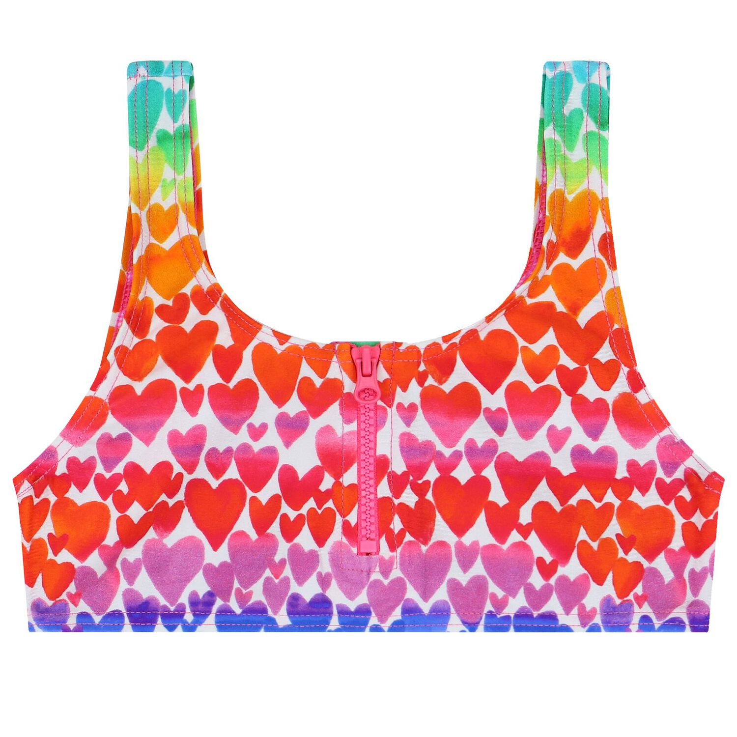 Girls Multi-Coloured Hearts Bikini, 1, hi-res image number null