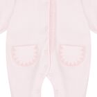 Baby Girls Pink Embroidered Babygrow, 1, hi-res