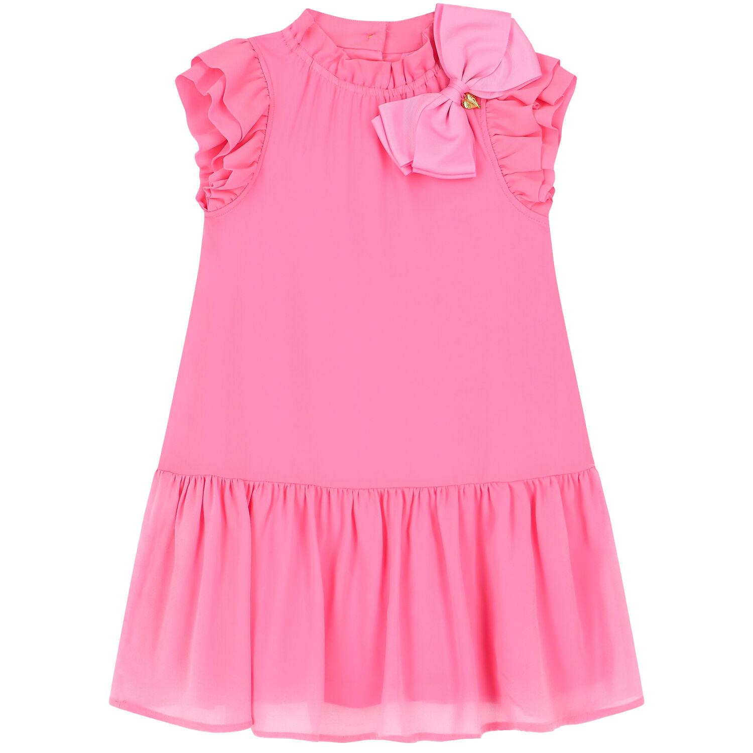 Girls Pink Bow Dress, 3, hi-res image number null
