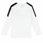 Boys White Logo Long Sleeve Top, 2, hi-res
