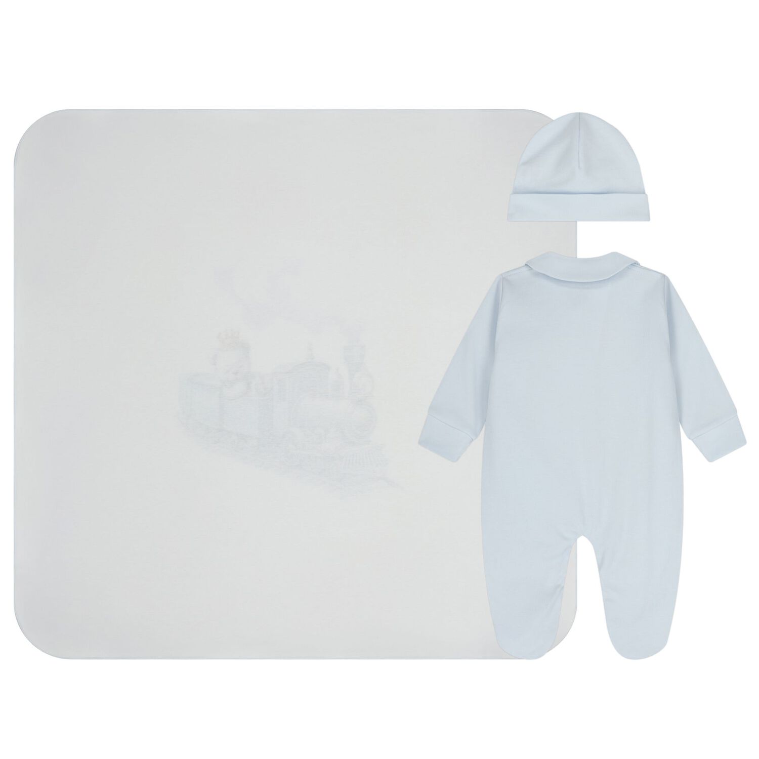 Baby Girls Blue & White Teddy Bear Babygrow Gift Set, 1, hi-res
