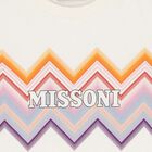 Girls Ivory & Pink Zig Zag Logo Dress, 1, hi-res