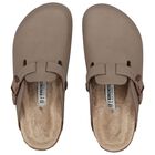 Girls Beige Logo Leather Clog , 1, hi-res