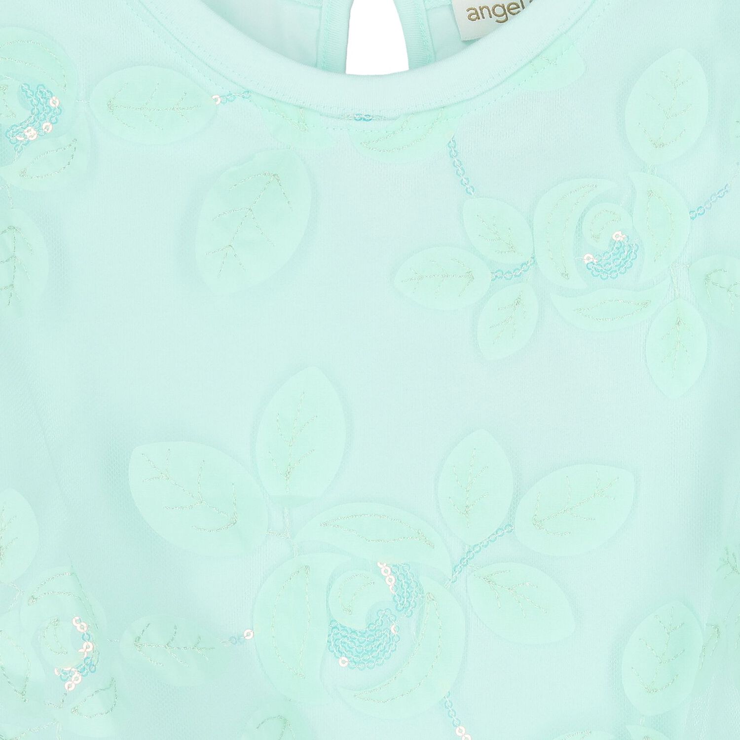 Girls Green Sequin Tulle Top, 1, hi-res