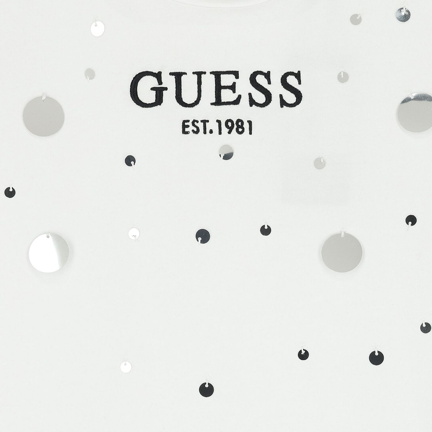Girls White Logo Sequin T-Shirt, 1, hi-res