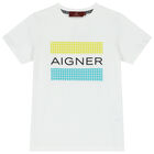 Boys White Logo T-Shirt, 2, hi-res