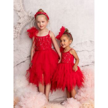 Girls Red Bow Headband
