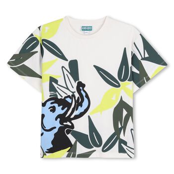 Boys Ivory Elephant Jungle T-Shirt