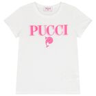Girls White Pesci Logo T-Shirt, 1, hi-res