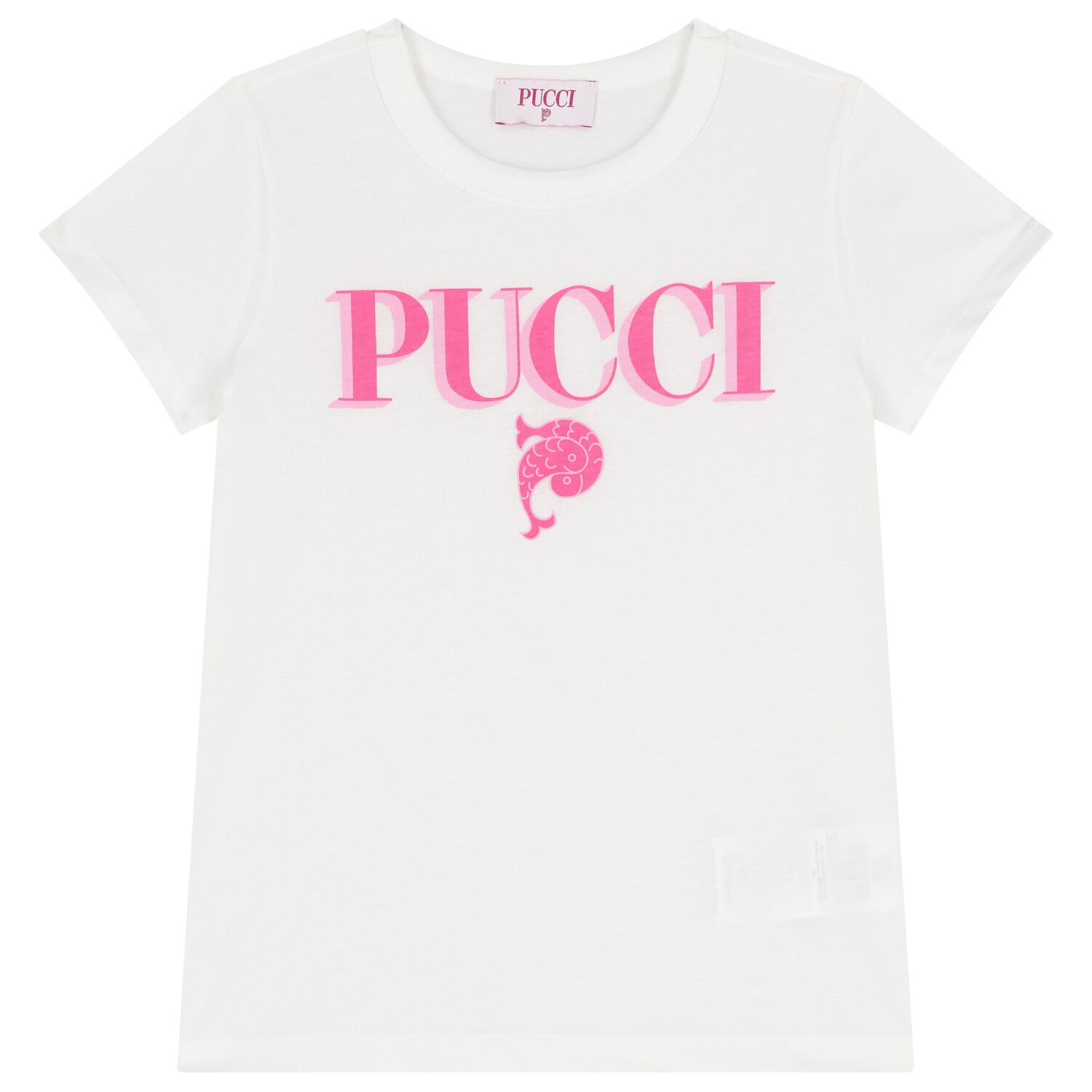 Girls White Pesci Logo T-Shirt, 1, hi-res