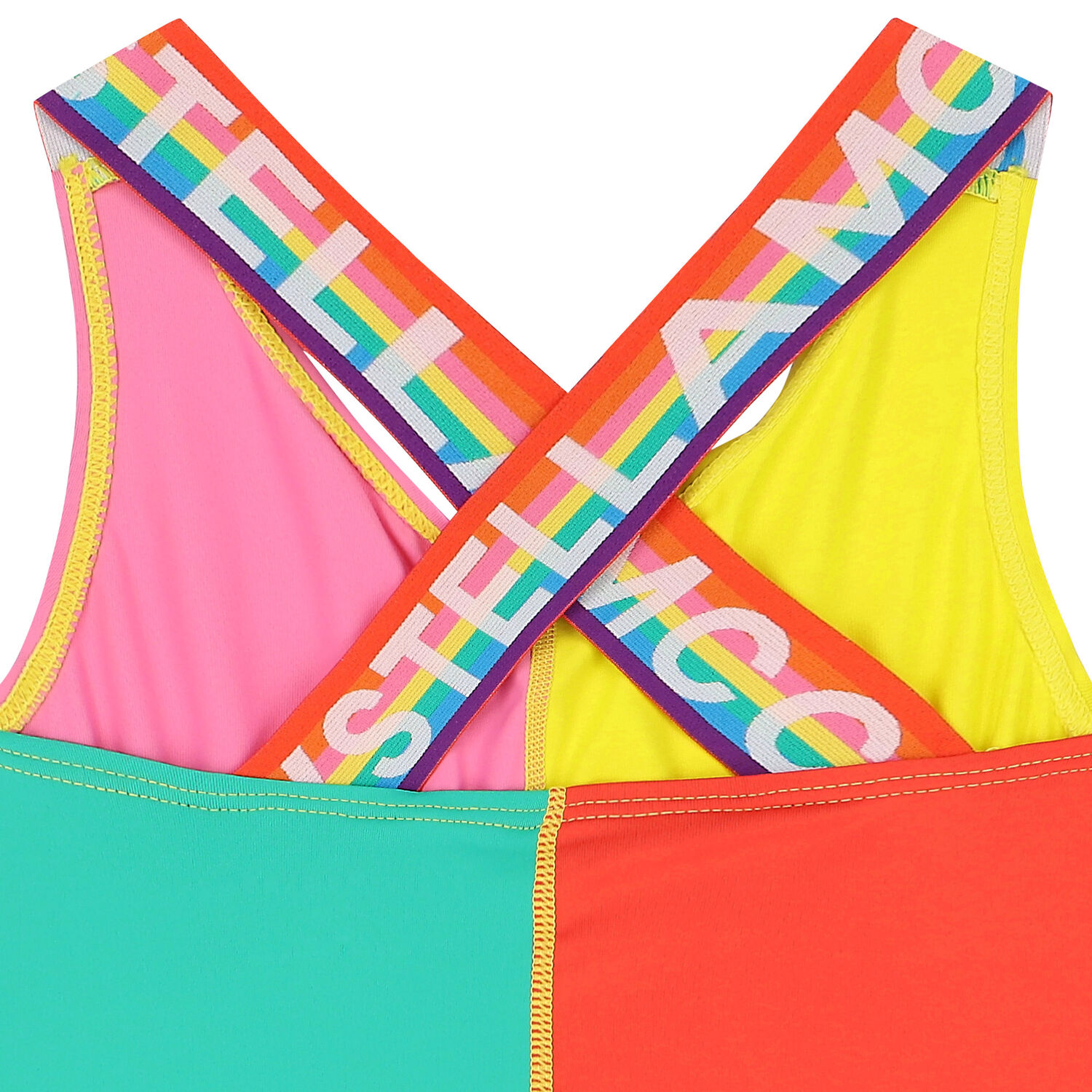 Girls Multi-Colored Logo Swimsuit, 1, hi-res