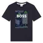 Boys Navy Blue Logo T-Shirt, 1, hi-res