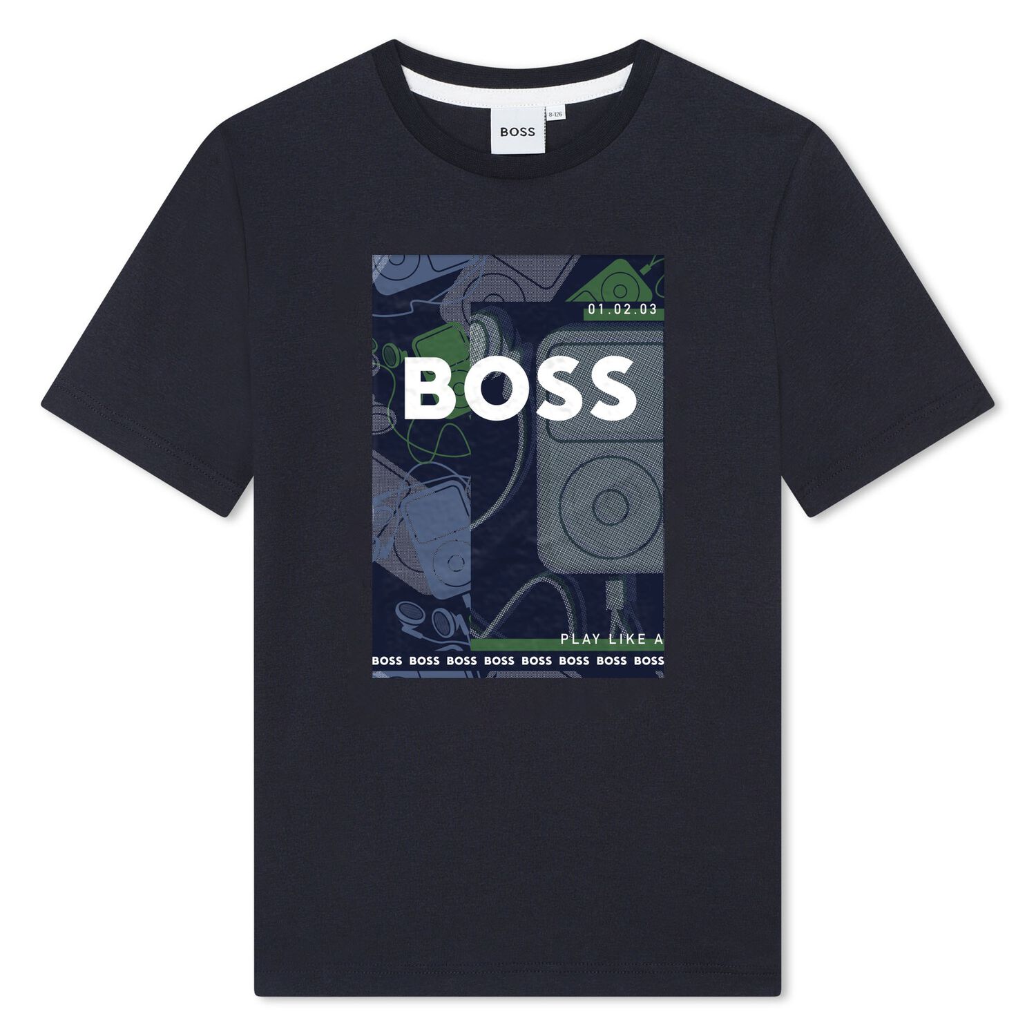 Boys Navy Blue Logo T-Shirt, 1, hi-res