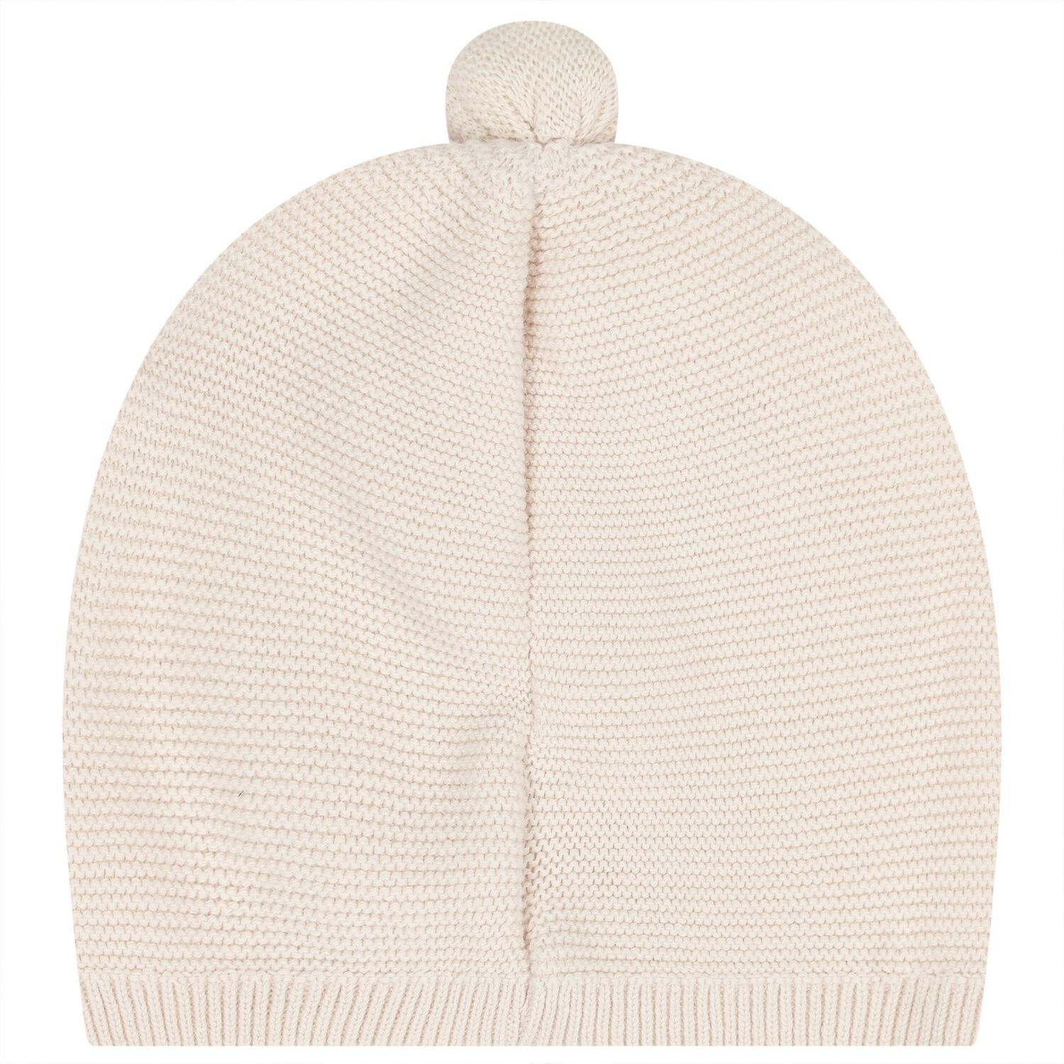 Beige Logo Knitted Baby Hat, 1, hi-res