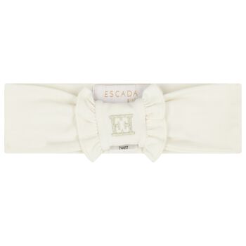 Baby Girls Ivory Logo Ruffled Headband