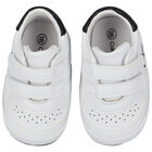 White & Black Logo Pre Walker Shoes, 1, hi-res