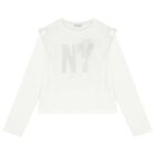Girls Ivory Long Sleeve Top, 1, hi-res