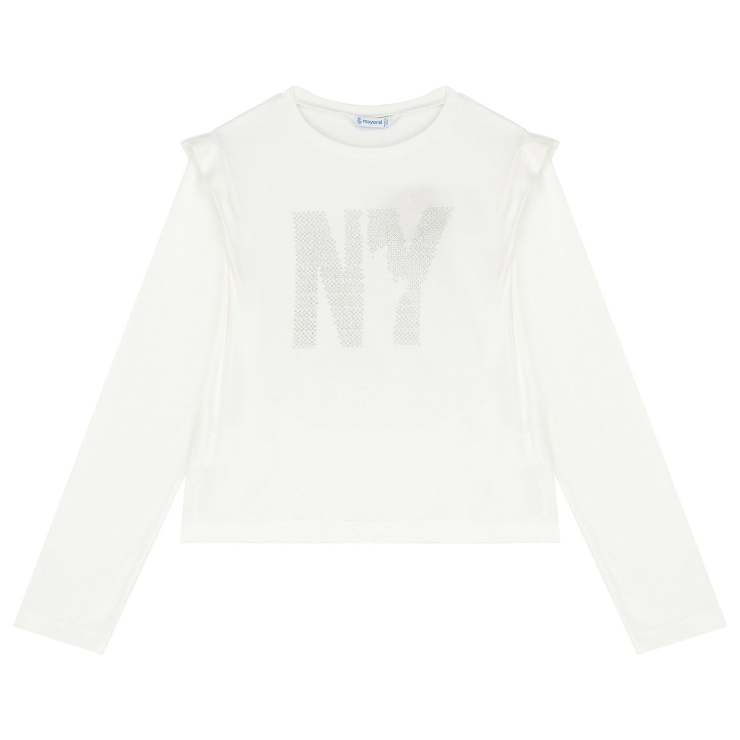 Girls Ivory Long Sleeve Top, 1, hi-res image number null