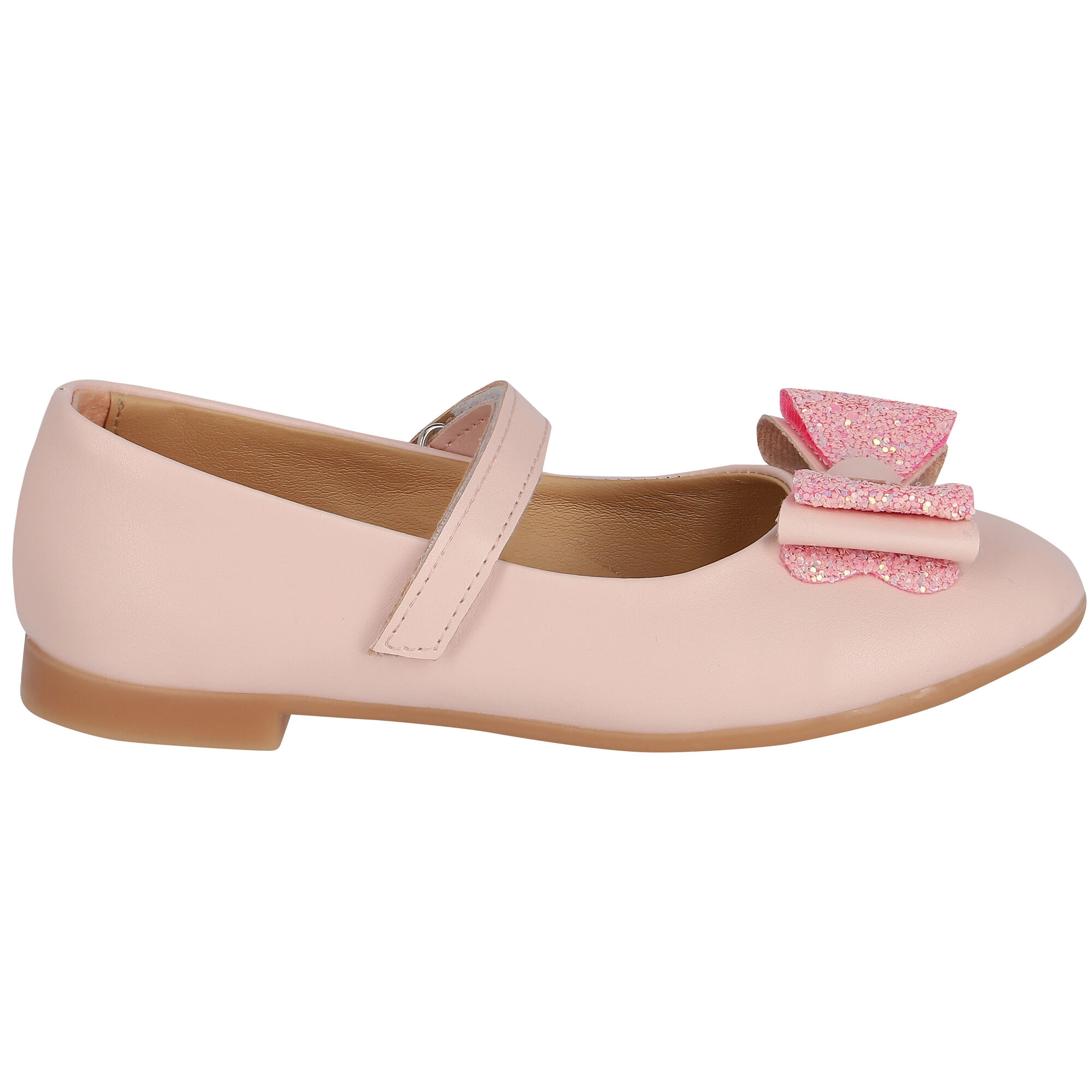 Caramelo Kids Girls Pink Bow Ballerina Shoes Junior Couture UK