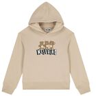 Beige Teddy Bear Logo Hooded Top, 1, hi-res