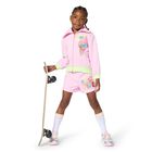 Girls Iridescent Silver, White & Pink Trainers, 1, hi-res