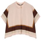 Girls Pink Logo Knitted Cape, 1, hi-res